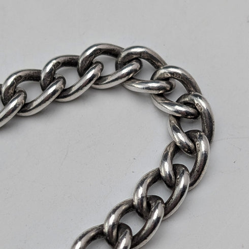 約 1900 年英國古董純銀雙阿爾伯特鏈 54 克馬頭鏈