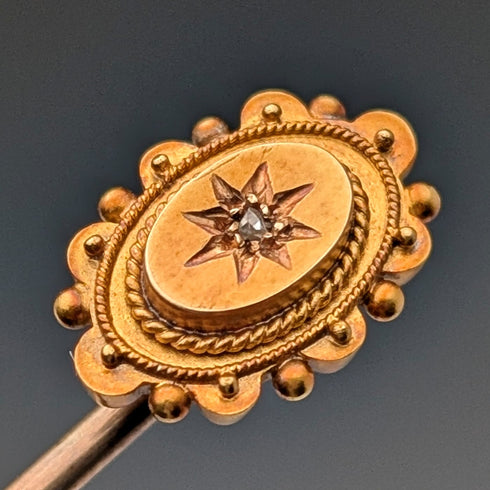 英国アンティーク 15ctゴールド製ピンブローチ ケース入り