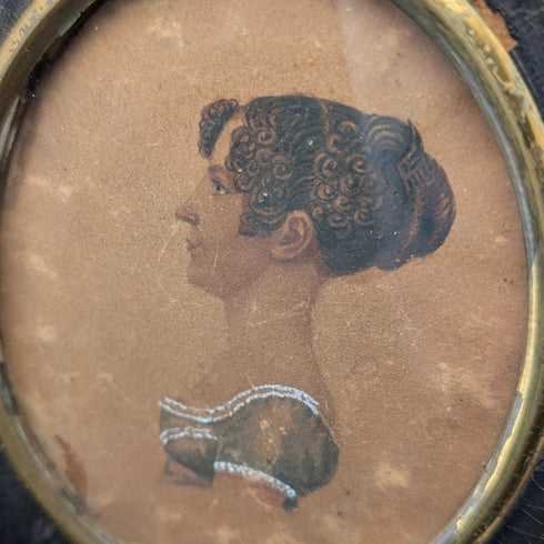 Antique British Miniature Portraits Pair