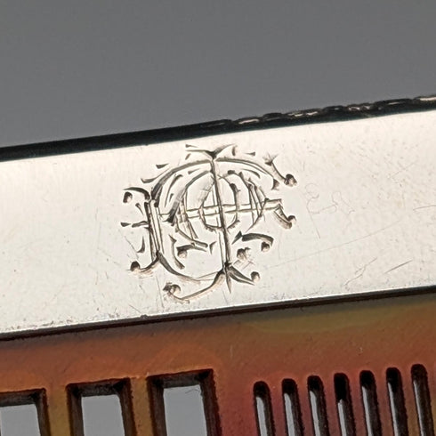 1928年 英国ヴィンテージ 純銀装飾 櫛 コーム Charles Henry Dumenil