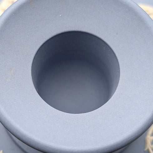 Vintage British Wedgwood Jasperware Candlestick, Pale Blue