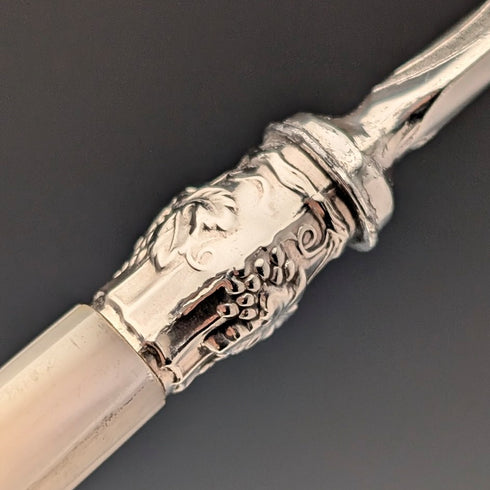 1875年頃 英国アンティーク 白蝶貝ハンドル デザートカトラリー6ペア トレー入