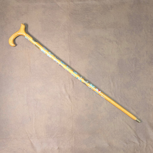 ヴィンテージ 英国周遊 クラッチハンドル ハイキングステッキ タンシャフト 89cm