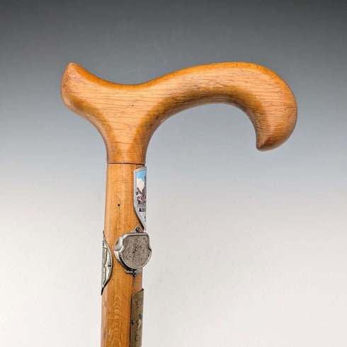 Vintage British Tour Clutch Handle Hiking Walking Stick Tan Shaft 89cm