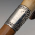 1901 British antique Malacca shaft L-shaped antler handle pure silver decorated walking stick 88cm Henry Howell