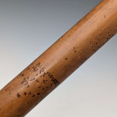 1901 British antique Malacca shaft L-shaped antler handle pure silver decorated walking stick 88cm Henry Howell
