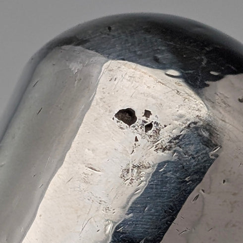 1922年 英国アンティーク ブラックシャフト 純銀製 丸ハンドル ステッキ 杖 92cm Robert Pringle