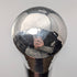 1922 British antique black shaft sterling silver round handle walking stick 92cm Robert Pringle