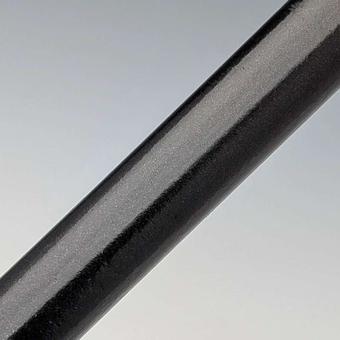 1922 British antique black shaft sterling silver round handle walking stick 92cm Robert Pringle