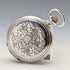 Circa 1908 Antique Longines Pocket Watch with Floral Engravings, Silver Side Hunter Case, Good Working Condition