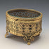 French vintage ormolu footed glass lid jewelry box