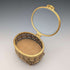 French vintage ormolu footed glass lid jewelry box
