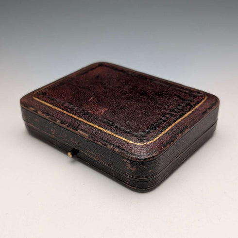 1882 British antique sterling silver card case, 57g, boxed, excellent condition, Frederick Marson