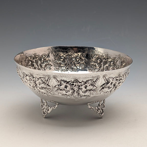 復古 830 銀塞浦路斯碗,附浮雕裝飾,83 克