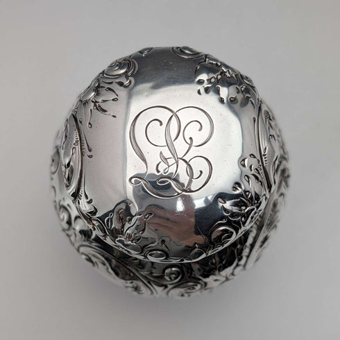 Circa 1900 American Antique Sterling Silver Tea Caddy 118g Black Starr Frost