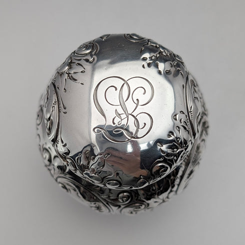 Circa 1900 American Antique Sterling Silver Tea Caddy 118g Black Starr Frost