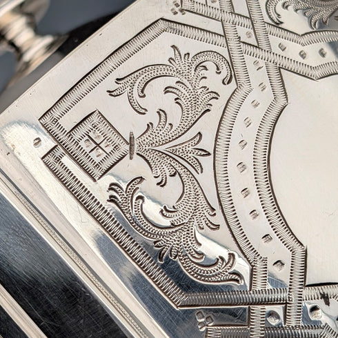 James Dixon & Son 出品的 19 世紀晚期英國古董銀盤茶具(4 件組)