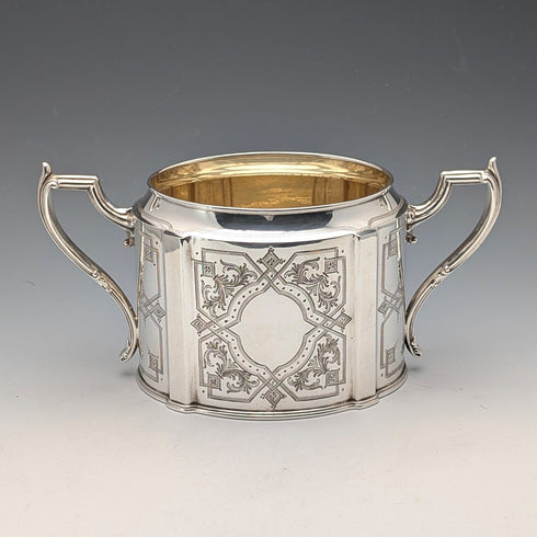 James Dixon & Son 出品的 19 世紀晚期英國古董銀盤茶具(4 件組)