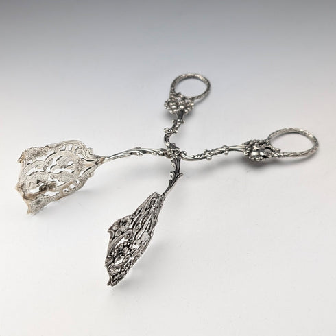 Circa 1900 German antique 835 silver cake tongs