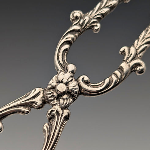 Circa 1900 German antique 835 silver cake tongs