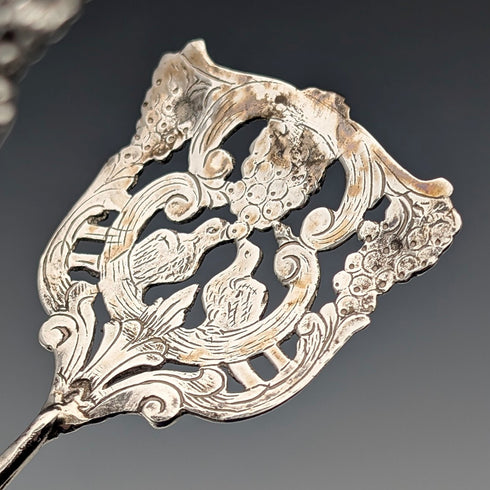 Circa 1900 German antique 835 silver cake tongs