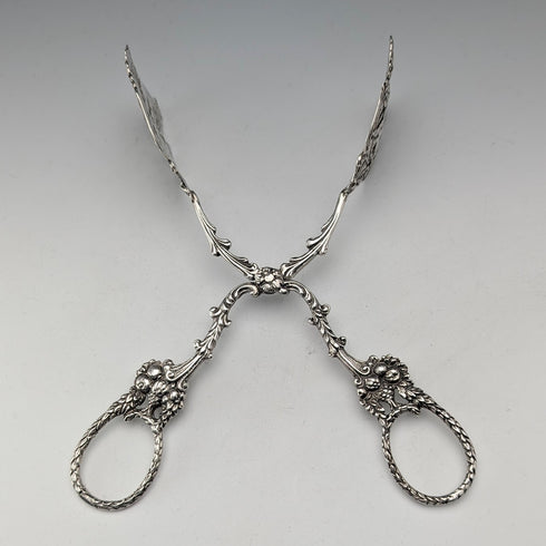 Circa 1900 German antique 835 silver cake tongs