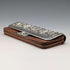 Circa 1900 British antique sterling silver decorated small leather wallet with coin purse Edward Langridge
