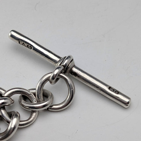 約 1900 年英國古董花式鍊式純銀阿爾伯特鏈 64 克硬幣信息