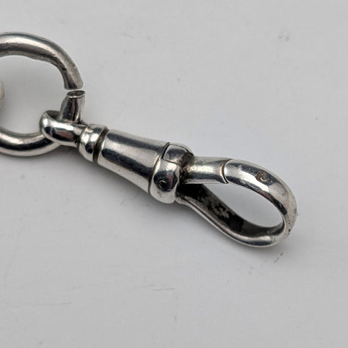 約 1900 年英國古董花式鍊式純銀阿爾伯特鏈 64 克硬幣信息