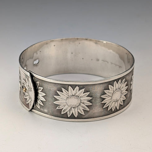 1945 英國復古純銀花朵裝飾手鍊 50g Joseph Smith