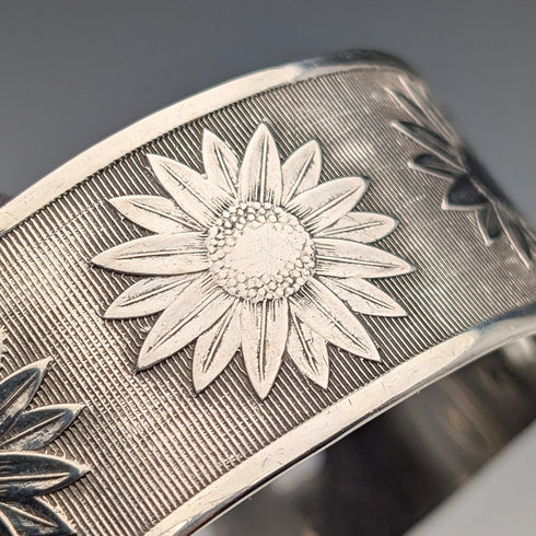 1945 英國復古純銀花朵裝飾手鍊 50g Joseph Smith