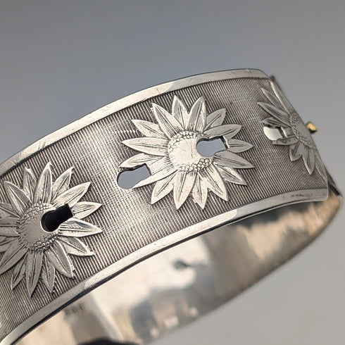 1945 英國復古純銀花朵裝飾手鍊 50g Joseph Smith