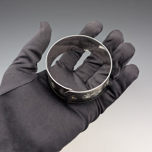 1945 英國復古純銀花朵裝飾手鍊 50g Joseph Smith