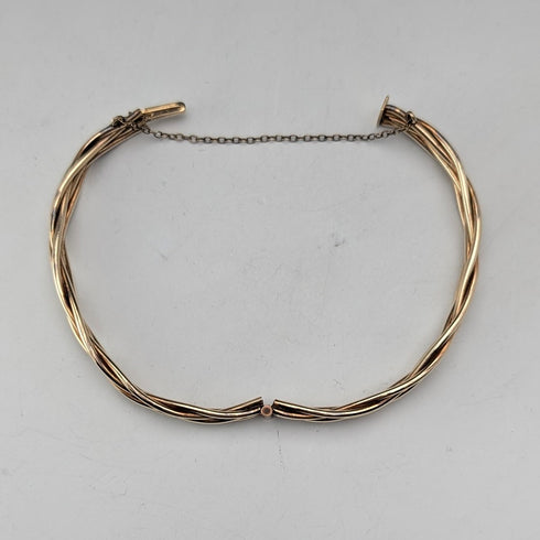 英國復古 10ct 軋金手鐲,搭配扭曲設計
