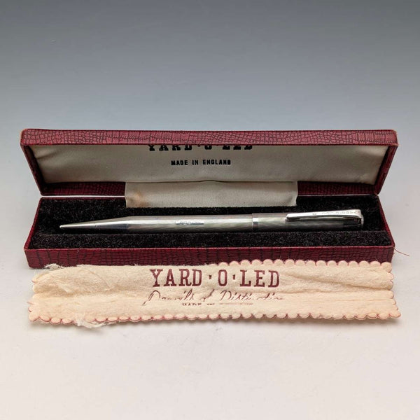 1954 British Yard O'Red Sterling Silver Push-Pull Pencil in Case