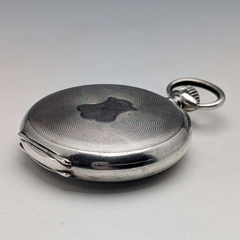 Circa 1911 Antique Longines Pocket Watch, Pure Silver Open Face, In Good Working Condition