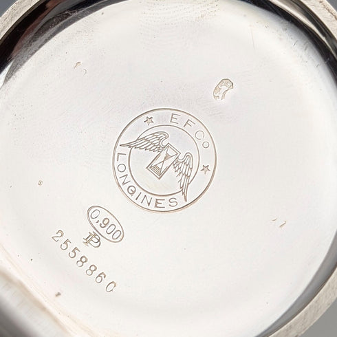 1911年頃 アンティーク ロンジン 懐中時計 純銀オープンフェース 動作良好