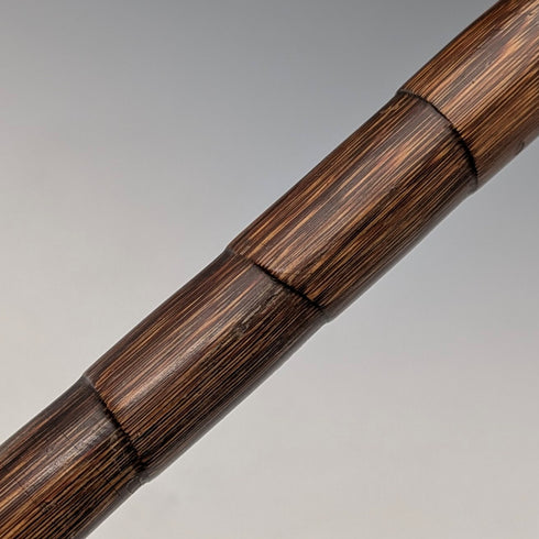 1912年 英国アンティーク ブラウンシャフト 純銀製プレーン曲がりハンドル ステッキ 杖 92cm