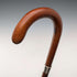 Vintage Tan Shaft Bent Handle Sterling Silver Decorated Walking Stick 92cm
