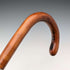 Vintage Tan Shaft Bent Handle Sterling Silver Decorated Walking Stick 92cm
