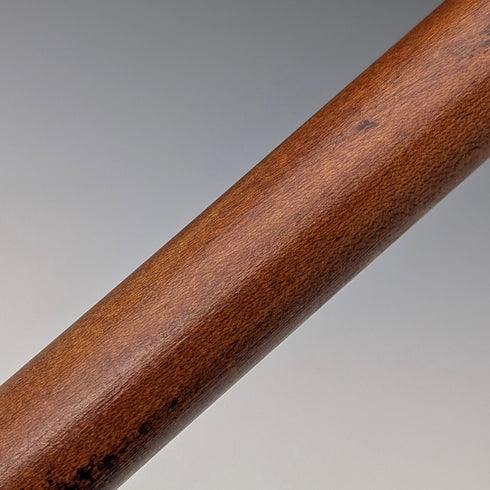 Vintage Tan Shaft Bent Handle Sterling Silver Decorated Walking Stick 92cm