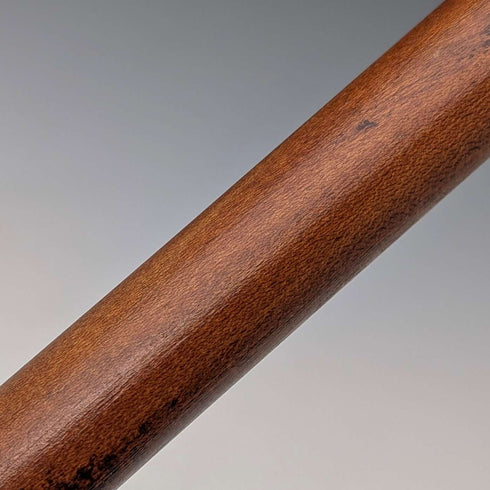 Vintage Tan Shaft Bent Handle Sterling Silver Decorated Walking Stick 92cm