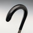 1943 British vintage black shaft curved handle pure silver decorated walking stick 93cm