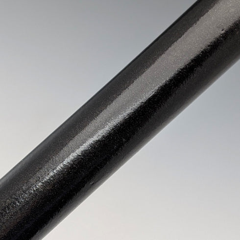 1943 British vintage black shaft curved handle pure silver decorated walking stick 93cm