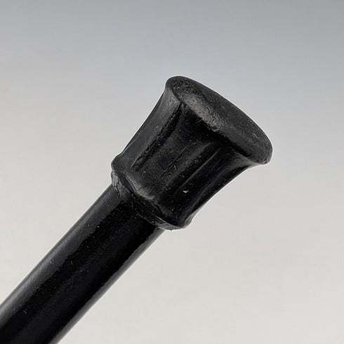 1943 British vintage black shaft curved handle pure silver decorated walking stick 93cm