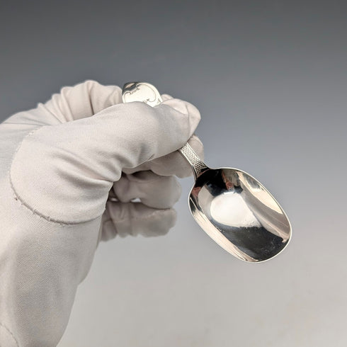 1871 British antique sterling silver tea caddy spoon 11.9g George Unite