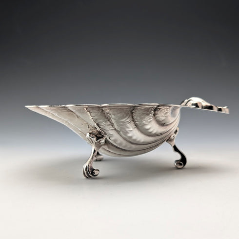 1978 英國復古純銀貝殼形高腳盤 124 克 David Hollander&Son