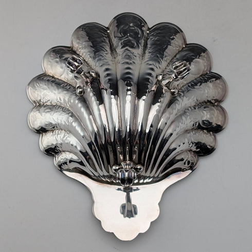 1978 英國復古純銀貝殼形高腳盤 124 克 David Hollander&Son