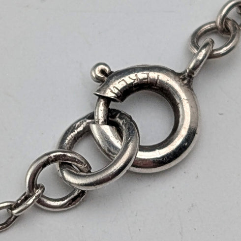 復古海藍寶石和純銀吊墜,搭配純銀項鍊