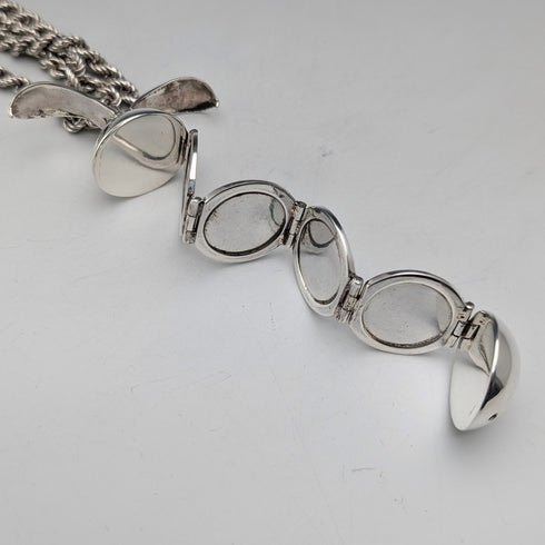 復古純銀可擴展照片吊墜,配上厚純銀項鍊,47 克